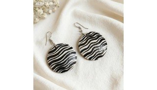 New Design Painting Wood Earrings Black & White